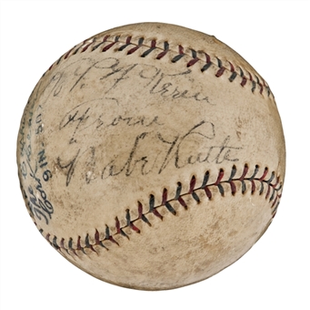 Pre-1928 Babe Ruth Single-Signed Personalized Baseball (PSA/DNA LOA)